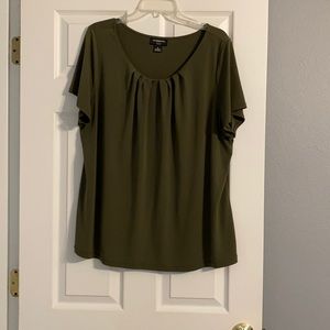 Liz Claiborne flowy olive blouse